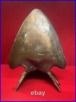 Antique Bronze Native American Indian Chief Arrowhead Dish