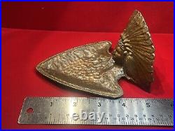 Antique Bronze Native American Indian Chief Arrowhead Dish