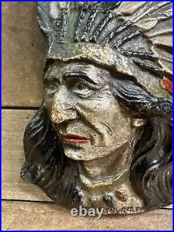 Antique Chalkware Pittsburg, PA Native American Indian Chief