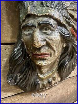 Antique Chalkware Pittsburg, PA Native American Indian Chief