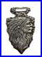 Antique Coin Silver Native American Indian Chief Arrowhead Watch Fob