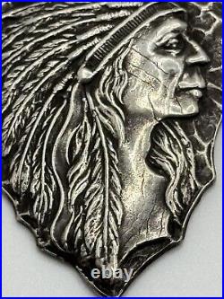Antique Coin Silver Native American Indian Chief Arrowhead Watch Fob