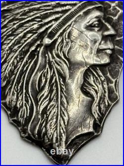 Antique Coin Silver Native American Indian Chief Arrowhead Watch Fob