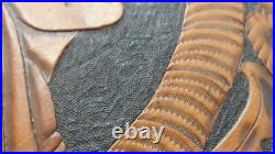 Antique Hand TOOLED LEATHER FOLK ART Rare ORIGINAL NATIVE American Indian Chief