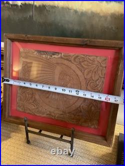 Antique Hand TOOLED LEATHER FOLK ART Rare ORIGINAL NATIVE American Indian Chief