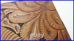 Antique Hand TOOLED LEATHER FOLK ART Rare ORIGINAL NATIVE American Indian Chief