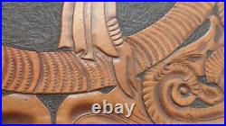 Antique Hand TOOLED LEATHER FOLK ART Rare ORIGINAL NATIVE American Indian Chief