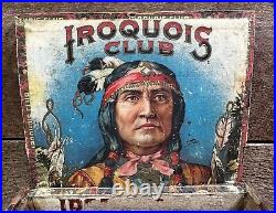 Antique Iroquois Club Native American Indian Chief Cigar Box