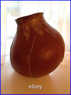 Antique LARGE Hand Made Tarahumara pottery vessel vase Vintage 1920's