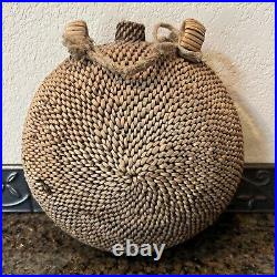 Antique Native American Hand Woven Basket Canteen with Spout