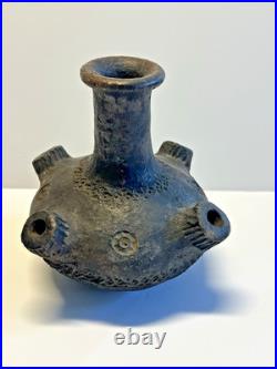 Antique Native American Indian Clay Pottery Sprouted Water Jug