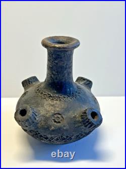 Antique Native American Indian Clay Pottery Sprouted Water Jug