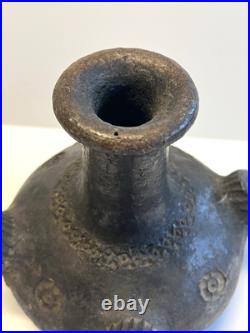 Antique Native American Indian Clay Pottery Sprouted Water Jug