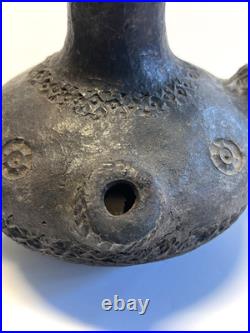 Antique Native American Indian Clay Pottery Sprouted Water Jug