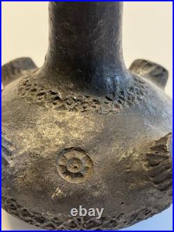 Antique Native American Indian Clay Pottery Sprouted Water Jug