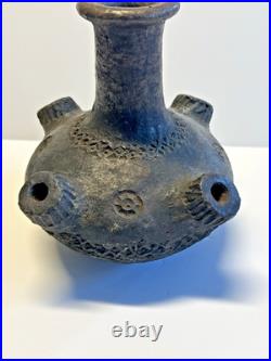 Antique Native American Indian Clay Pottery Sprouted Water Jug