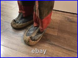 Antique Native American Indian Moccasins Boots Shoes Mukluks Armadillo Soles