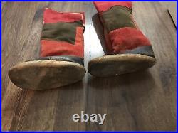 Antique Native American Indian Moccasins Boots Shoes Mukluks Armadillo Soles