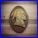 Antique Native American Indian Plaque Metal Wood