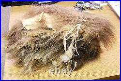 Antique Native American One of a Kind, Mandan Buffalo Hair and Skin Head Dress