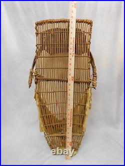 Antique Native American Vintage Cradleboard + Basket & Leather Indian Papoose