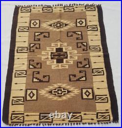 Antique Navajo Handwoven Native American Indian Rug Wool Blanket 151x118cm