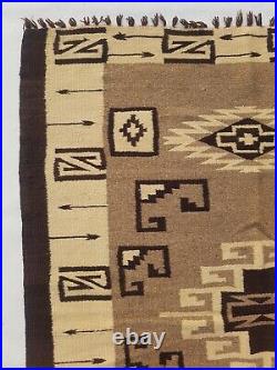 Antique Navajo Handwoven Native American Indian Rug Wool Blanket 151x118cm