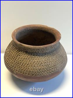 Antique Old Native American Indian Red Clay Pottery Jar Incised Pattern 1880's Antique Old Native American Indian Red Clay Pottery Jar Incised Pattern 1880's