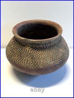 Antique Old Native American Indian Red Clay Pottery Jar Incised Pattern 1880's Antique Old Native American Indian Red Clay Pottery Jar Incised Pattern 1880's