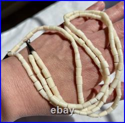Antique Old Pawn Native American White Coral Necklace Needs Re-stringing 20