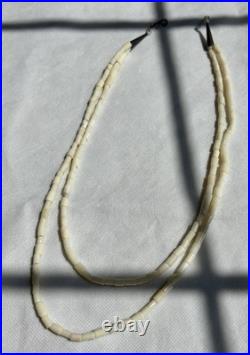 Antique Old Pawn Native American White Coral Necklace Needs Re-stringing 20