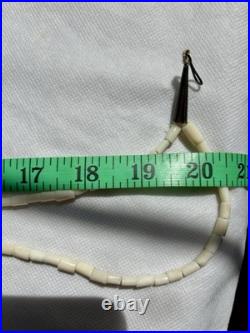 Antique Old Pawn Native American White Coral Necklace Needs Re-stringing 20