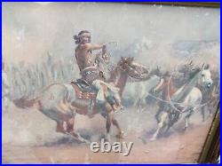Antique Original 1919 Charles Marion Russell Indian Print C. M. Russell Print