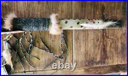 Antique Sioux Indian Horse Dance Stick By Marlin Kills-In-Sight Native American