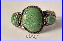 Antique Sterling Silver Turquoise Native American Indian Navajo Bracelet SKARY D