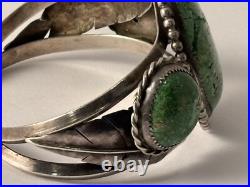 Antique Sterling Silver Turquoise Native American Indian Navajo Bracelet SKARY D