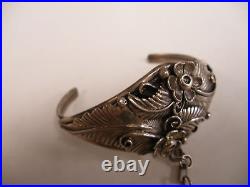 Artist Signed Native American Indian Sterling Bracelet Ring 2