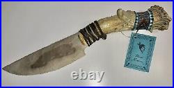Authenic Hand Made Native American Navajo Flint Knife and Shield Reproduction