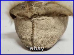 Authentic Early 20th Late 19th Century Used Native American Rabbit Fur Moccasins