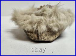 Authentic Early 20th Late 19th Century Used Native American Rabbit Fur Moccasins