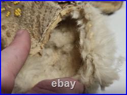 Authentic Early 20th Late 19th Century Used Native American Rabbit Fur Moccasins