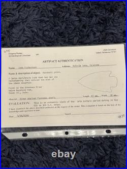 Authentic Native American Indian Artifact, OK Haskell Arrowhead /w 2 COAs
