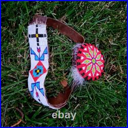 Authentic Native American Leather Beaded Ceremonial Rain Dance Outfit