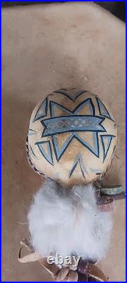 Awesome Native American Shaman Rattle Rawhide Very Nice