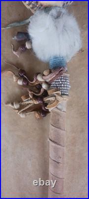 Awesome Native American Shaman Rattle Rawhide Very Nice