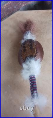 Awesome Native American Shaman Rattle Red Ear Slider Legal Very Nice