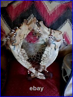 Awesome Vintage Native American Buffalo Jaw Bone Dreamcatcher One Of A Ki Nd