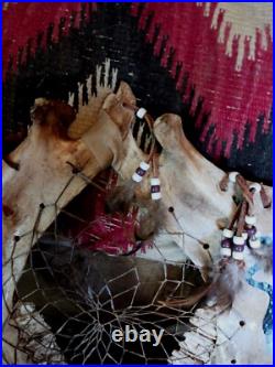 Awesome Vintage Native American Buffalo Jaw Bone Dreamcatcher One Of A Ki Nd