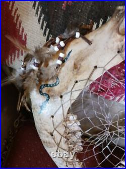 Awesome Vintage Native American Buffalo Jaw Bone Dreamcatcher One Of A Ki Nd