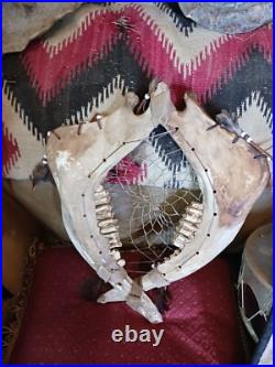 Awesome Vintage Native American Buffalo Jaw Bone Dreamcatcher One Of A Ki Nd